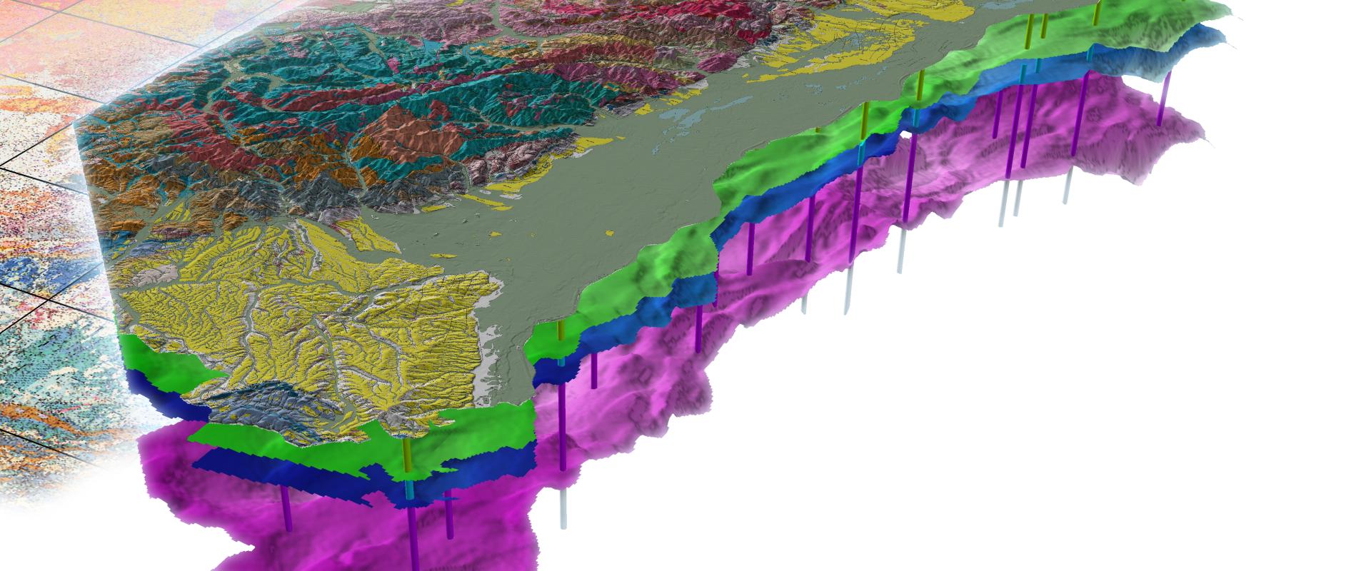 Carte 3D de la plaine d'Alsace et du massif des Vosges
